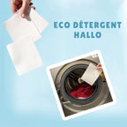 Umweltfreundliches Papierwaschmittel Hallo 
