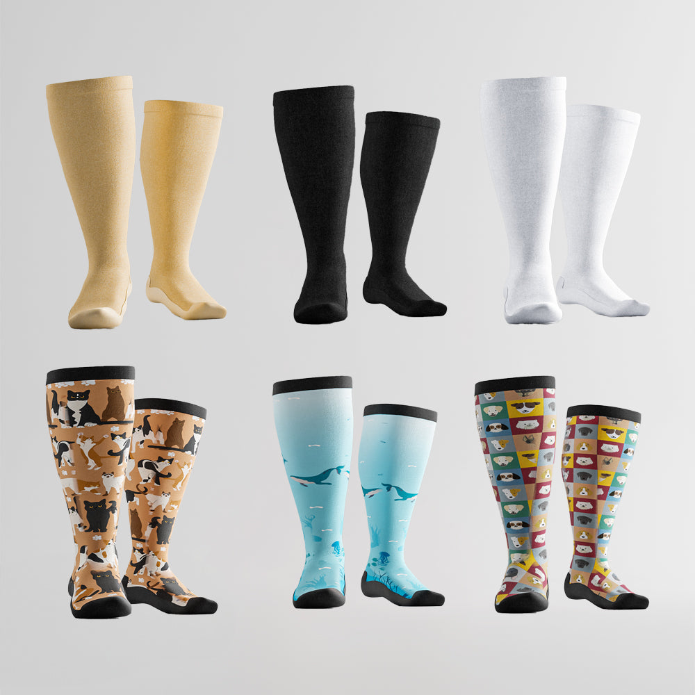 Packung mit 6 Paar bequemen Socken, alle Muster